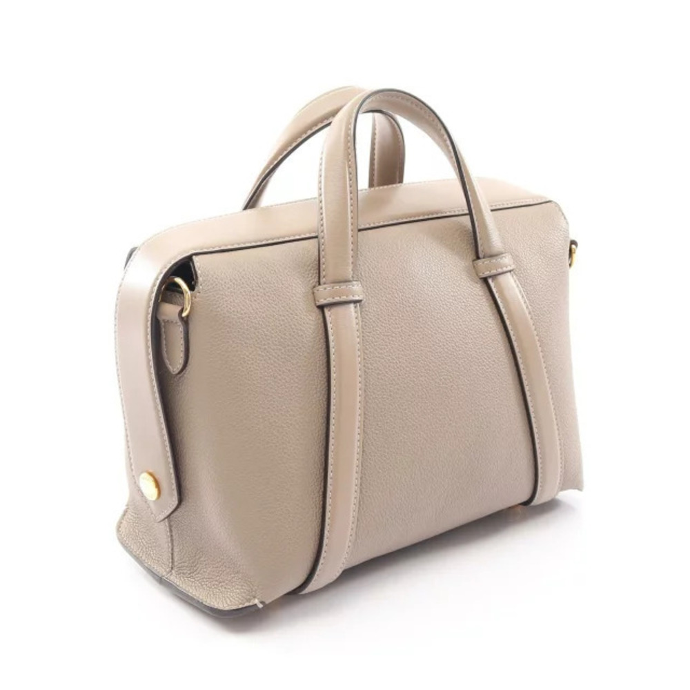 Fendi Boston Cream Leather Beige Handbag Cream Tan
